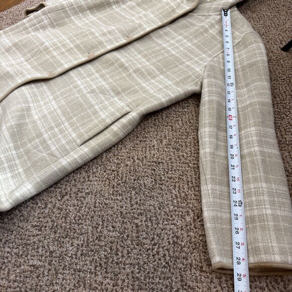 Coldwater Creek Women’s Long Plaid Button Jacket Wool Blend Oversized Women’s S - Picture 10 of 13